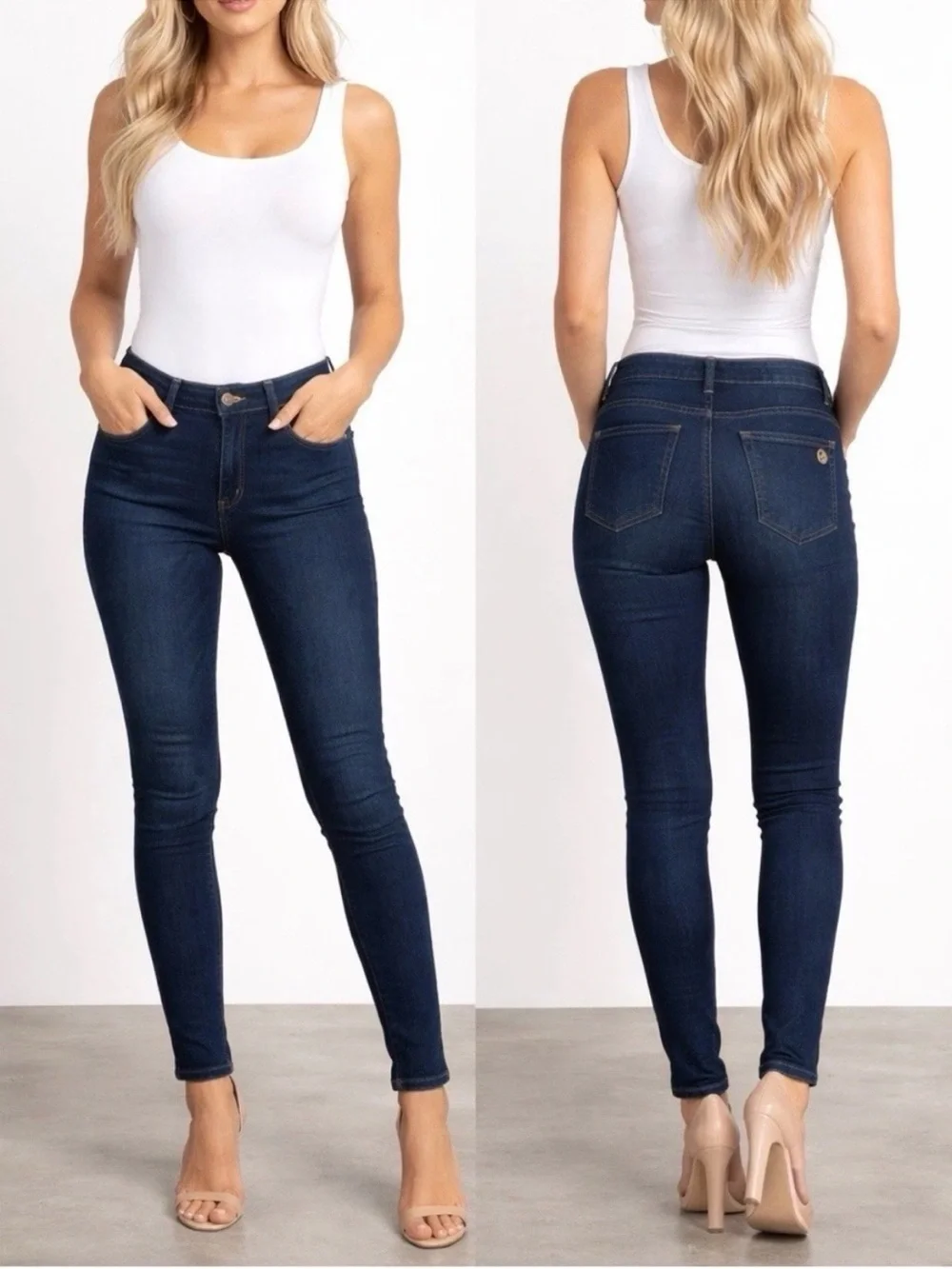Michael Kors Skinny Jeans Womens 6 Dark Wash Stretch Mid Rise Slim Fit Denim